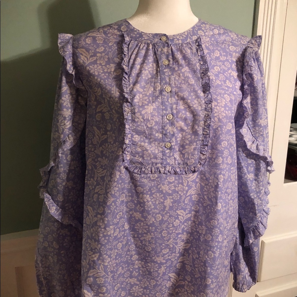 J. Crew popover blouse periwinkle size:L